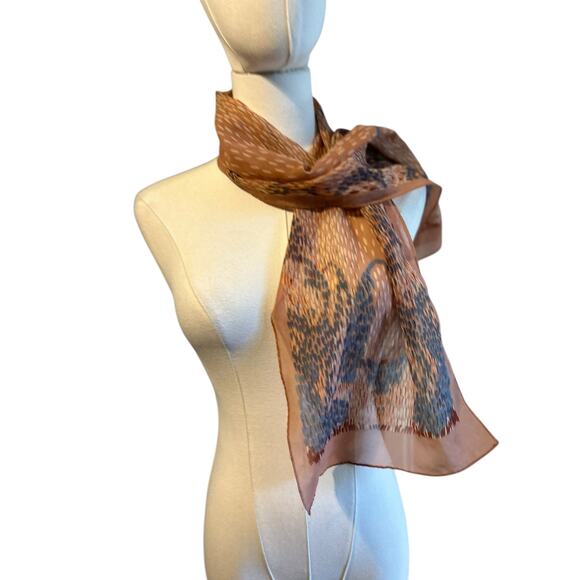 Scarfs Lot of 3 Brown Tones Shawl Wrap Head Gear Boho Chic Office Wear - Picture 4 of 11